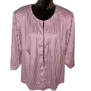 Alex Evenings Women's Plus Sz 2X Purple with Silver Open front Jacket Blazer LS